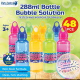 Darrahopens Occasions > Party & Birthday Novelties Party Central 48PCE Bubble Solution Non-Toxic Unscented Non-Staining 288ml