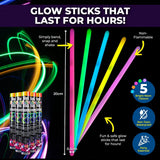 Darrahopens Occasions > Party & Birthday Novelties Party Central 540PCE Glow Stick Bracelets Bright Long Lasting Colours 20cm