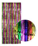 Darrahopens Occasions > Party Decorations Tinsel Curtain Foil Metallic Fringe Backdrop Party Door Decorations (200cm x 100cm) - Rainbow