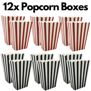 Darrahopens Occasions > Party Favours 12x Popcorn Boxes Wedding Party Favour Lolly Box Retro Cinema Pop Corn Black Red