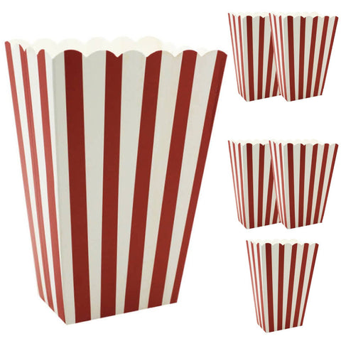 Darrahopens Occasions > Party Favours 6x POPCORN BOXES Wedding Party Favour Lolly Box Retro Cinema Pop Corn - Red