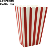 Darrahopens Occasions > Party Favours 6x POPCORN BOXES Wedding Party Favour Lolly Box Retro Cinema Pop Corn - Red