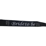 Darrahopens Occasions > Wedding Accessories HEN'S NIGHT SASH Party Girls Wedding Bridesmaid Bridal Bride To Be Satin Sashes - Bride To Be (Black 2)