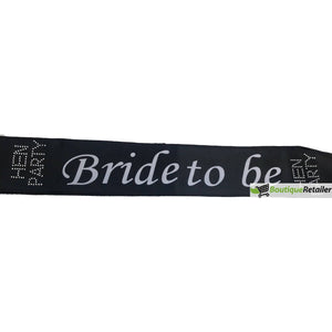 Darrahopens Occasions > Wedding Accessories HEN'S NIGHT SASH Party Girls Wedding Bridesmaid Bridal Bride To Be Satin Sashes - Bride To Be (Black 2)