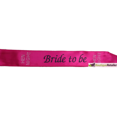 Darrahopens Occasions > Wedding Accessories HEN'S NIGHT SASH Party Girls Wedding Bridesmaid Bridal Bride To Be Satin Sashes - Bride To Be (Dark Pink 2)