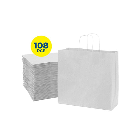 Darrahopens Occasions > Wrapping Paper & Gift Bags Party Central 108PCE Gift/Craft Paper Bag White Horizontal Reusable 15 x 21cm