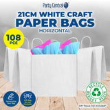 Darrahopens Occasions > Wrapping Paper & Gift Bags Party Central 108PCE Gift/Craft Paper Bag White Horizontal Reusable 15 x 21cm