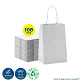 Darrahopens Occasions > Wrapping Paper & Gift Bags Party Central 108PCE Gift/Craft Paper Bags White Reusable 12 x 16cm