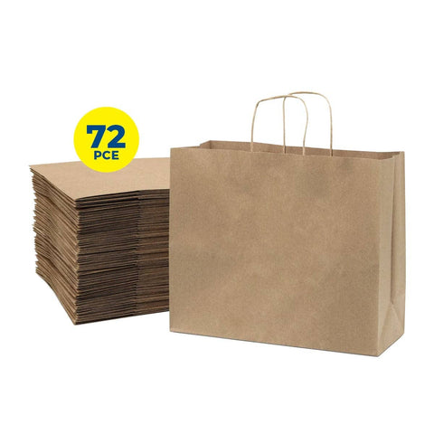 Darrahopens Occasions > Wrapping Paper & Gift Bags Party Central 72PCE Gift/Craft Paper Bags Horizontal Brown Reusable 21 x 27cm