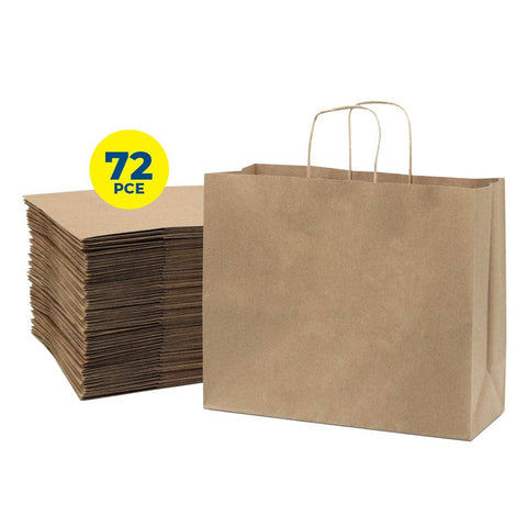 Darrahopens Occasions > Wrapping Paper & Gift Bags Party Central 72PCE Gift/Craft Paper Bags Horizontal Brown Reusable 25 x 33cm