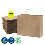 Darrahopens Occasions > Wrapping Paper & Gift Bags Party Central 72PCE Gift/Craft Paper Bags Horizontal Brown Reusable 25 x 33cm