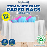 Darrahopens Occasions > Wrapping Paper & Gift Bags Party Central 72PCE Gift/Craft Paper Bags Horizontal White Reusable 21 x 27cm