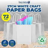 Darrahopens Occasions > Wrapping Paper & Gift Bags Party Central 72PCE Gift/Craft Paper Bags White Reusable 21 x 27cm