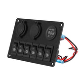 Darrahopens Outdoor > Boating Giantz 6 Gang 12V Switch Panel For Car Boat Marine USB ON-OFF LED Rocker Toggle