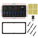 Darrahopens Outdoor > Boating Giantz 8 Gang 12V Switch Panel For Car Boat Marine USB ON-OFF LED Rocker Toggle