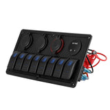 Darrahopens Outdoor > Boating Giantz 8 Gang 12V Switch Panel For Car Boat Marine USB ON-OFF LED Rocker Toggle