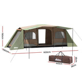 Darrahopens Outdoor > Camping Weisshorn Camping Tent 10 Person Instant Up Tents Outdoor Family Hiking 3 Rooms