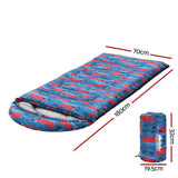 Darrahopens Outdoor > Camping Weisshorn Sleeping Bag Kids Single Bags 180cm Thermal Camping Hiking Blue