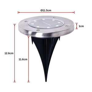 darrahopens Outdoor > Others 12x Solar Powered LED Buried Inground Recessed Light Garden Outdoor Deck Path