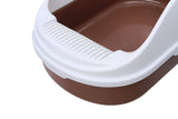 Darrahopens Pet Care > Cat Supplies Large Portable Cat Toilet Litter Box Tray with Scoop and Grid Tray Brown