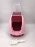 Darrahopens Pet Care > Cat Supplies Portable Hooded Cat Toilet Litter Box Tray House with Handle and Scoop Pink