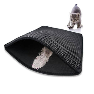 Darrahopens Pet Care > Cat Supplies YES4PETS 2 X Double Layer Cat Litter Tray Trap Mat Catch Cat Litter House Box Pad Toilet Mat