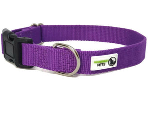 Darrahopens Pet Care > Dog Supplies 100% Pure Bamboo Fibre Dog Collar Plastic Buckle Large Purple