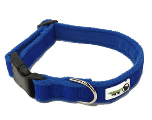 Darrahopens Pet Care > Dog Supplies 100% Pure Bamboo Fibre w/Fleece Lining Dog Collar Plastic Buckle Large Navy