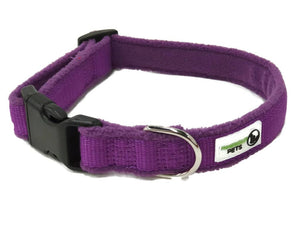 Darrahopens Pet Care > Dog Supplies 100% Pure Bamboo Fibre w/Fleece Lining Dog Collar Plastic Buckle Large Purple