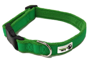 Darrahopens Pet Care > Dog Supplies 100% Pure Bamboo Fibre w/Fleece Lining Dog Collar Plastic Buckle Small Green