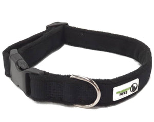 Darrahopens Pet Care > Dog Supplies 100% Pure Bamboo Fibre w/Fleece Lining Dog Collar Plastic Buckle X-Small Black