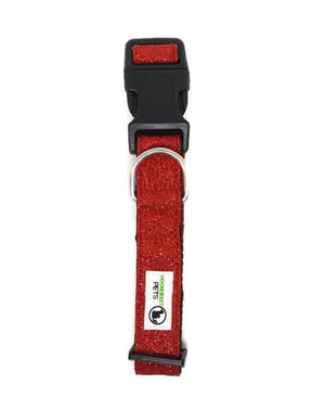 Darrahopens Pet Care > Dog Supplies Bling Glitter Overlay Nylon Dog Collar Breakaway Buckle Large Red