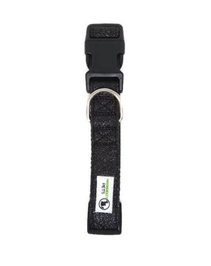 Darrahopens Pet Care > Dog Supplies Bling Glitter Overlay Nylon Dog Collar Breakaway Buckle Medium Black