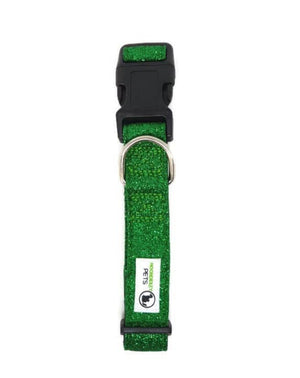 Darrahopens Pet Care > Dog Supplies Bling Glitter Overlay Nylon Dog Collar Breakaway Buckle Medium Green