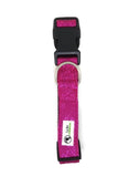 Darrahopens Pet Care > Dog Supplies Bling Glitter Overlay Nylon Dog Collar Breakaway Buckle Medium Hot Pink