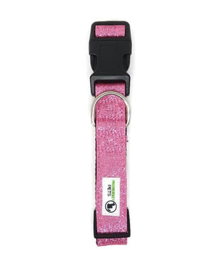 Darrahopens Pet Care > Dog Supplies Bling Glitter Overlay Nylon Dog Collar Breakaway Buckle X-Small Light Pink