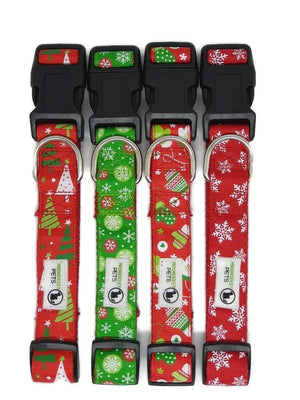 Darrahopens Pet Care > Dog Supplies Christmas Dog Collars Adjustable Medium Green Snow Flakes