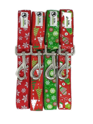 Darrahopens Pet Care > Dog Supplies Christmas Dog Leashes 1.2m Green Snow Flakes