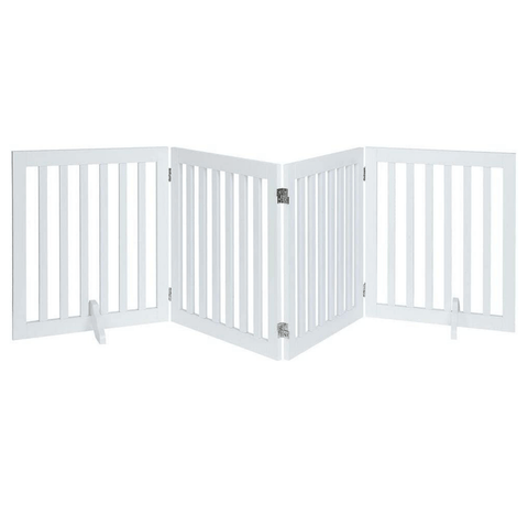 Darrahopens Pet Care > Dog Supplies Four Panel Freestanding Dog Gate, White