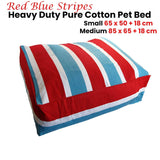 Darrahopens Pet Care > Dog Supplies Heavy Duty Pure Cotton Pet Dog Bed Cover Medium Blue Red Stripes