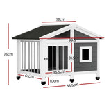 Darrahopens Pet Care > Dog Supplies i.Pet Dog Kennel House Large Wooden Outdoor Pet Kennels Indoor Puppy Cabin Home