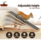 Darrahopens Pet Care > Dog Supplies i.Pet Dog Ramp Adjustable Height Steps For Bed Sofa Car Foldable Non-slip 100cm