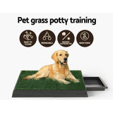 Darrahopens Pet Care > Dog Supplies i.Pet Pet Training Pad Dog Potty Toilet Large Portable With Tray Grass 2 Mats