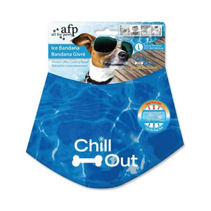 Darrahopens Pet Care > Dog Supplies L - Dog Cooling Bandana Ice Neck Collar AFP Chill Out Pet Cool Scarf Cold Large