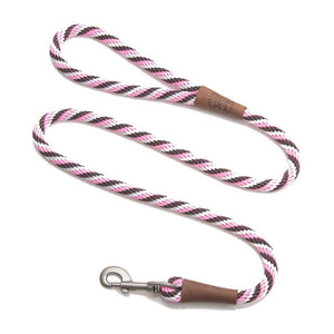 Darrahopens Pet Care > Dog Supplies Mendota Clip Leash Large - lengths 1/2in x 6ft(13mm x1.8m) Made in the USA - Twist - Pink Chocolate