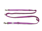 Darrahopens Pet Care > Dog Supplies Multi Dog Lead - Nylon w/Reflective Stitching - Double Clip ,Coupler, Waist Belt, Short/Long, Quicktie 20mm Purple