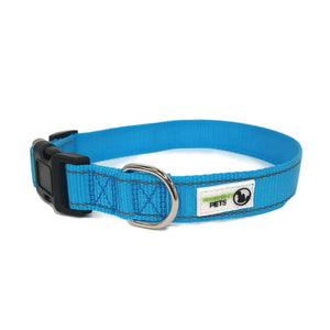 Darrahopens Pet Care > Dog Supplies Nylon w/Reflective Stitching Dog Collar Medium Light Blue