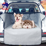 Darrahopens Pet Care > Dog Supplies Ondoing Grey Dog Car Boot Cover SUV Liner Trunk Rear Cargo Hammock Waterproof Protector