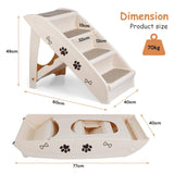 Darrahopens Pet Care > Dog Supplies Pet Dog Stairs Steps for Small Dogs with Non-Slip Pads Car Foldable Dog Ramp Dog Steps Grey