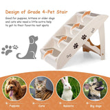 Darrahopens Pet Care > Dog Supplies Pet Dog Stairs Steps for Small Dogs with Non-Slip Pads Car Foldable Dog Ramp Dog Steps Grey